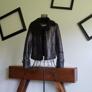 Kenneth Cole faux leather/shearling moto jacket